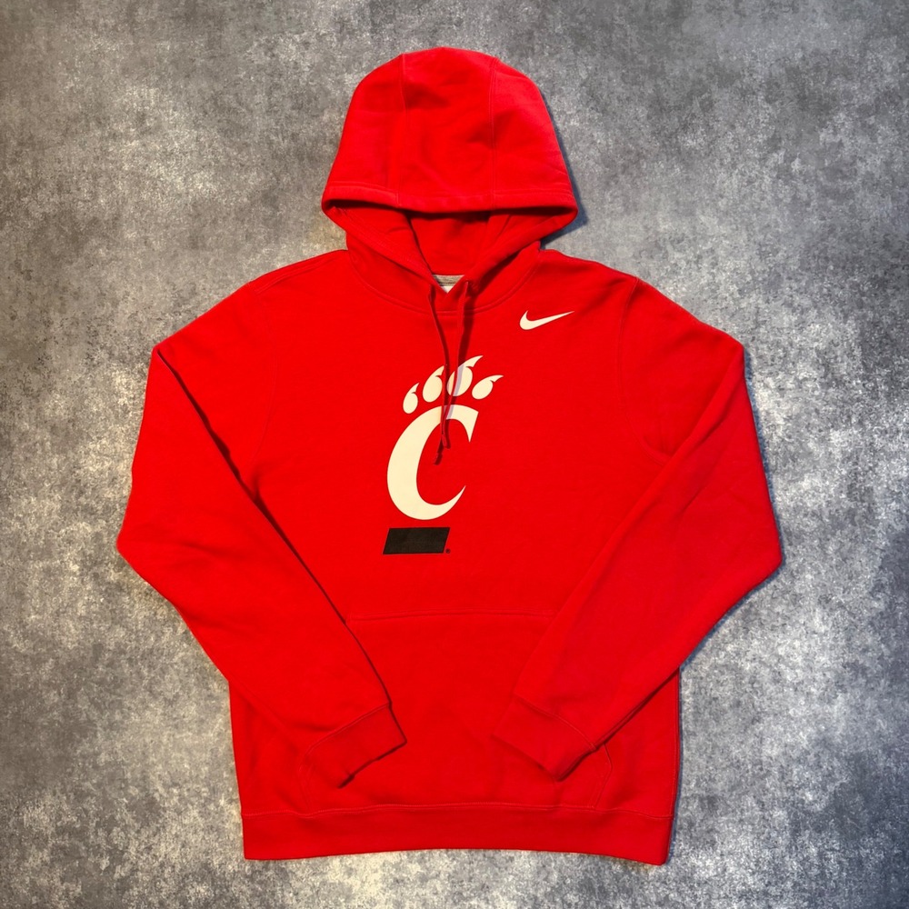 Nike Cincinnati Bearcats Hoodie Mens Small Red NCAA College Pullover Sweatshirt